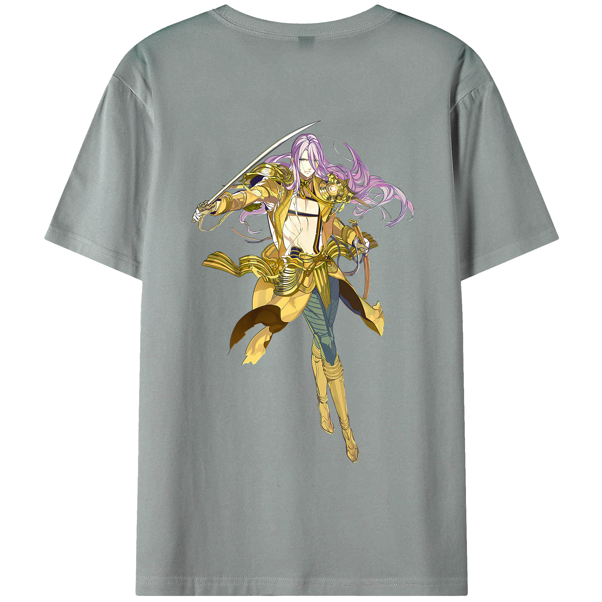 （画像用） 刀剣乱舞 Touken Ranbu 綿100％ メンズ半袖Tシャツ（バックプリント） 通気性